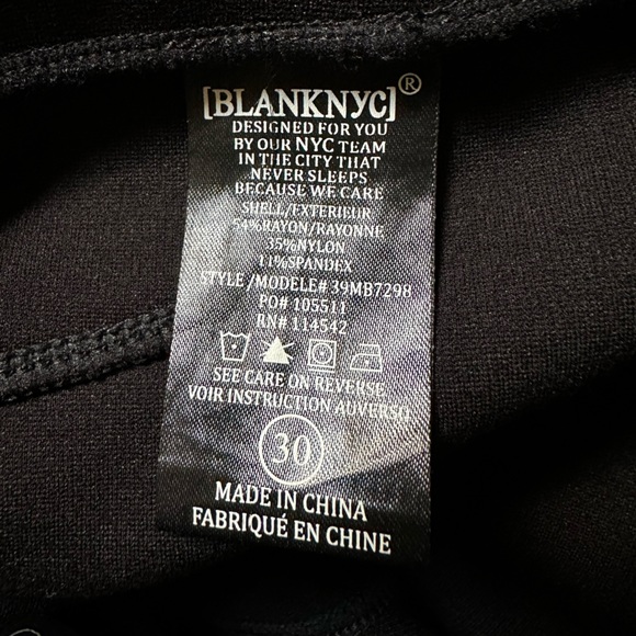 NWOT BlankNYC The Mercer Ponte Knit Skinny Pants 30 Caviar - Picture 10 of 10